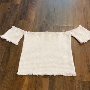 White off the shoulder shirt